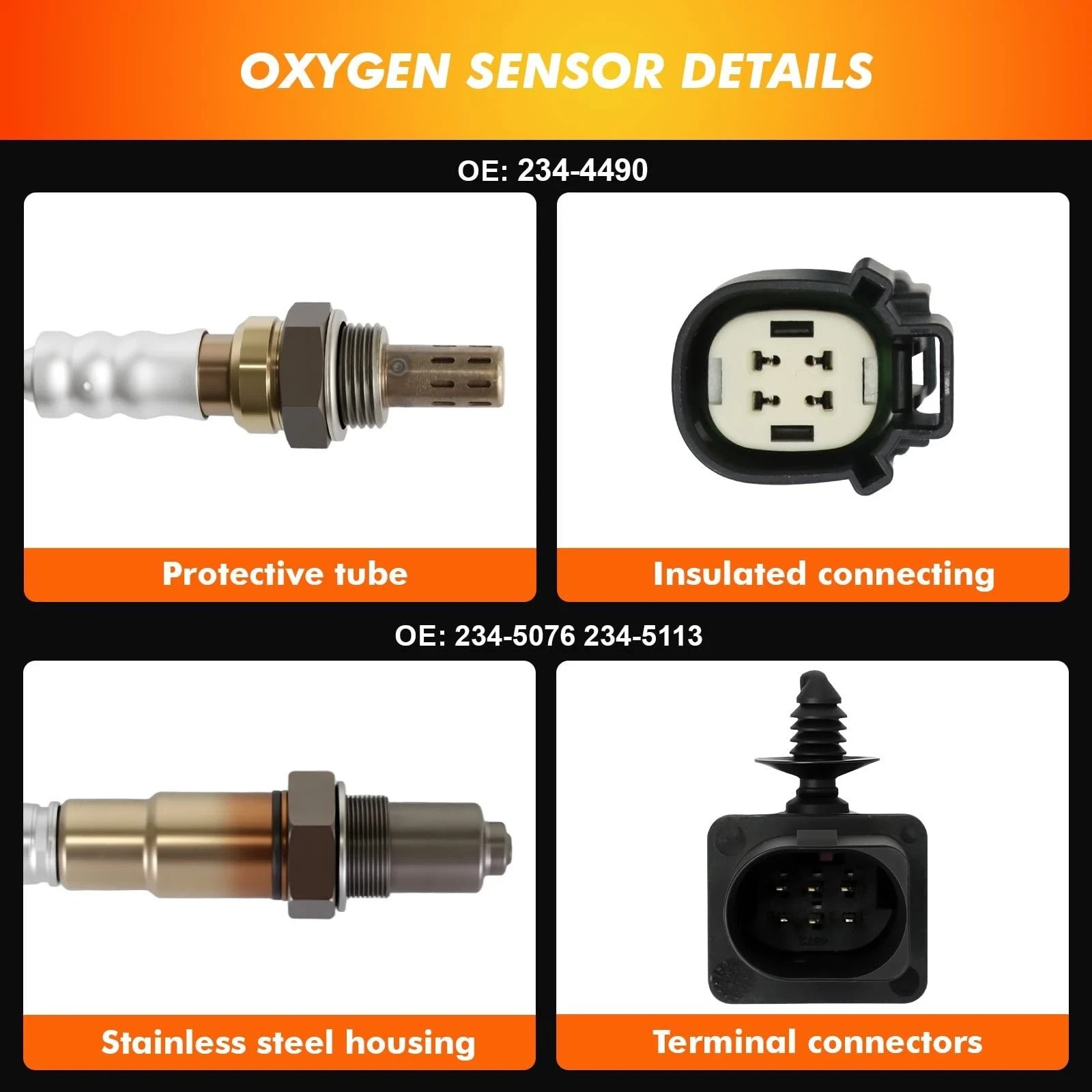 2011-2014 Oxygen Sensors Upstream Downstream Fit for Ford F150 2011 2012 2013…