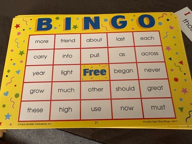 Bingo Sight Word Challenges game- Ages 5+ Frank Schaffer Publications
