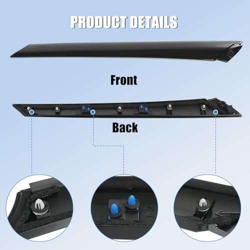 Outer Windshield A Pillar Trim Panel Molding 2014-2019 Outer(Right 1 PACK)