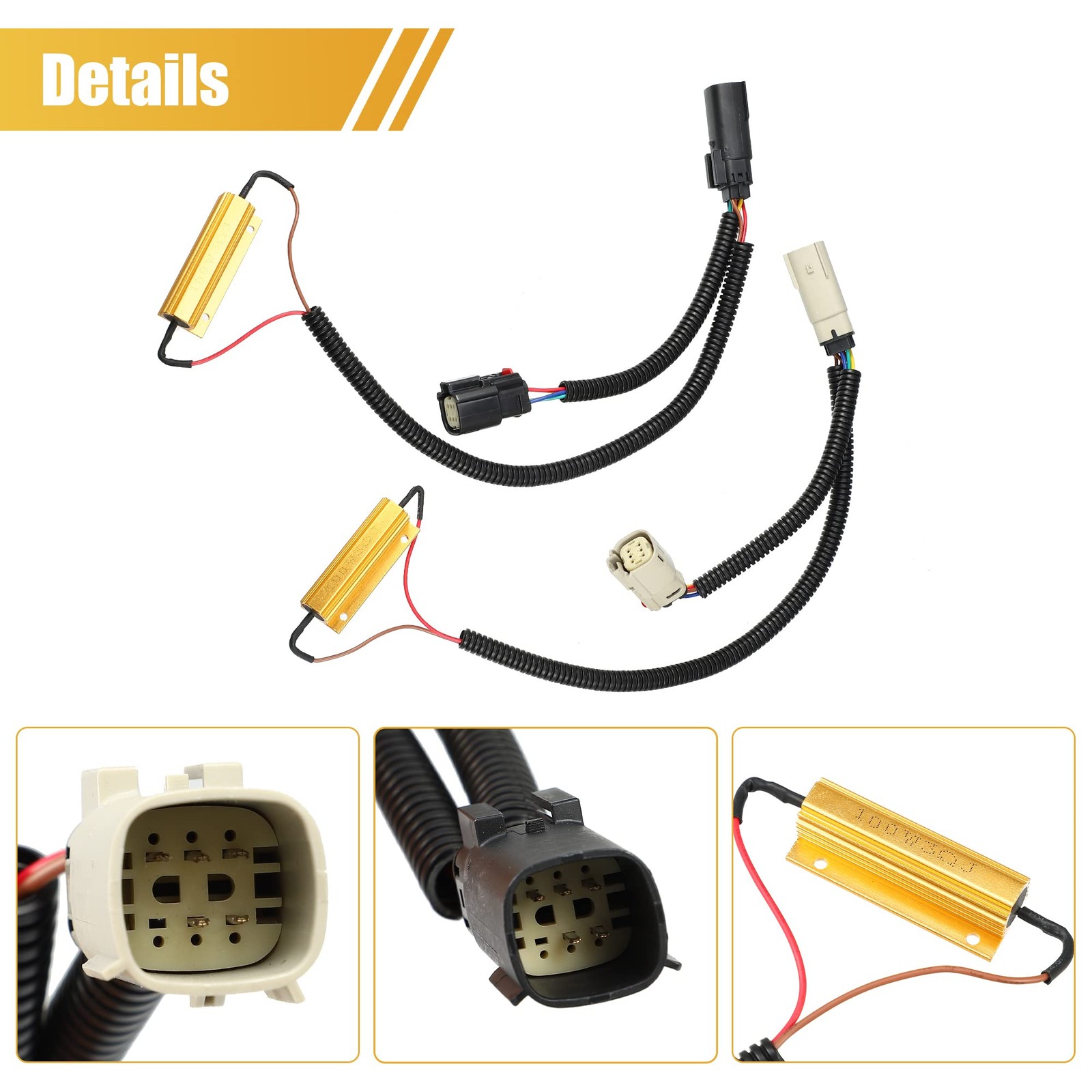 2 Pcs Tail Light Adapter for Chevrolet Silverado Black, Gold Tone