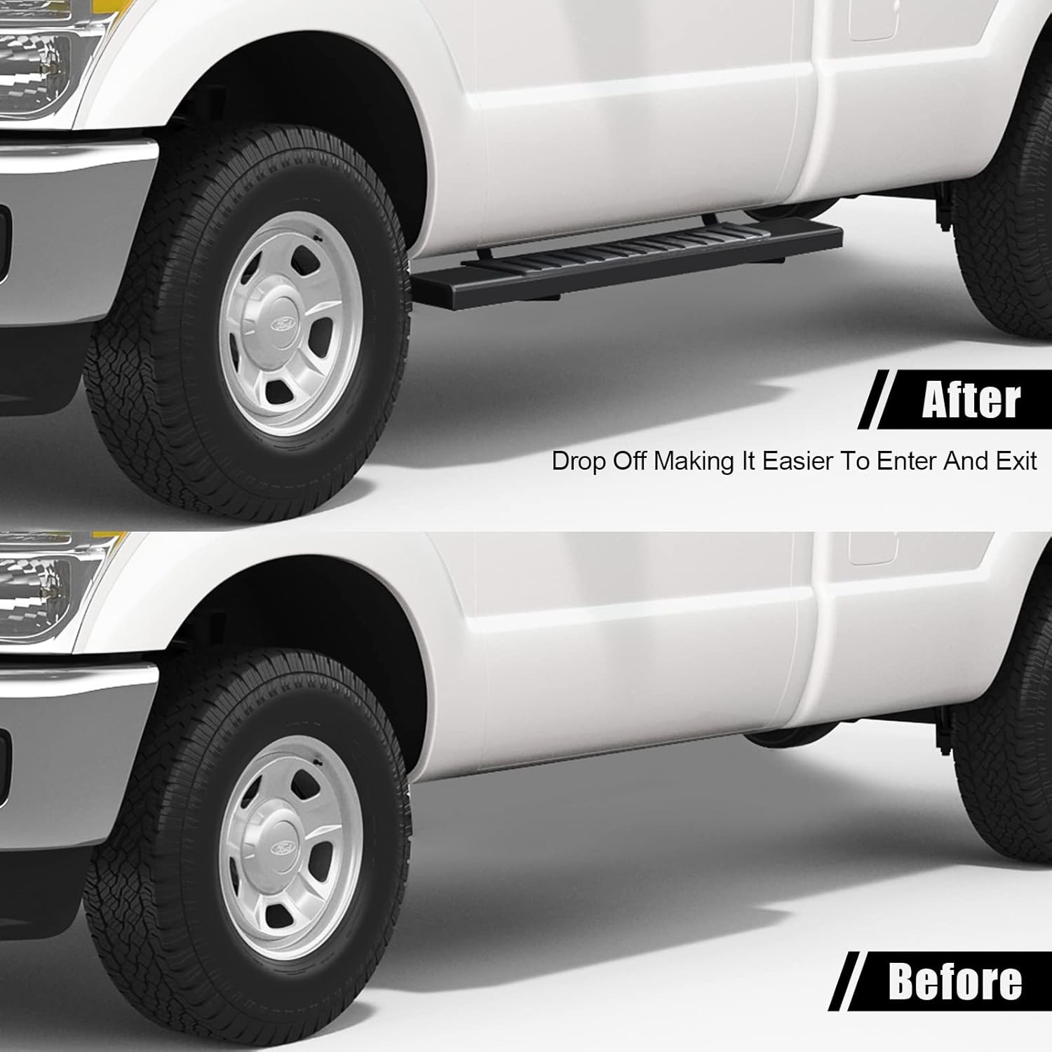 04-14 Ford F150 Standard Regular Cab 6″ Running Boards Pair Chrome w/ Brackets