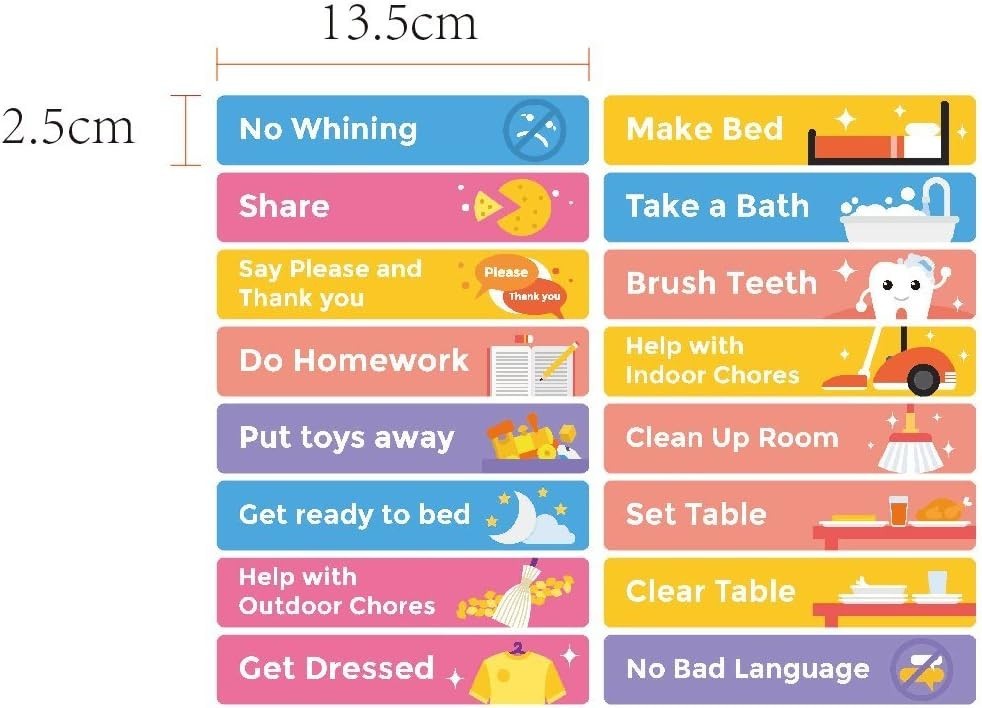 Chore Chart for Kids with 51 Chores and 60 Stars Magnetic Responsibility Chart