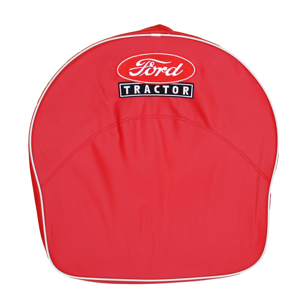 8N401R Red Vinyl Seat Cushion w/ Fits Ford Script Logo Fits Ford/New Holland
