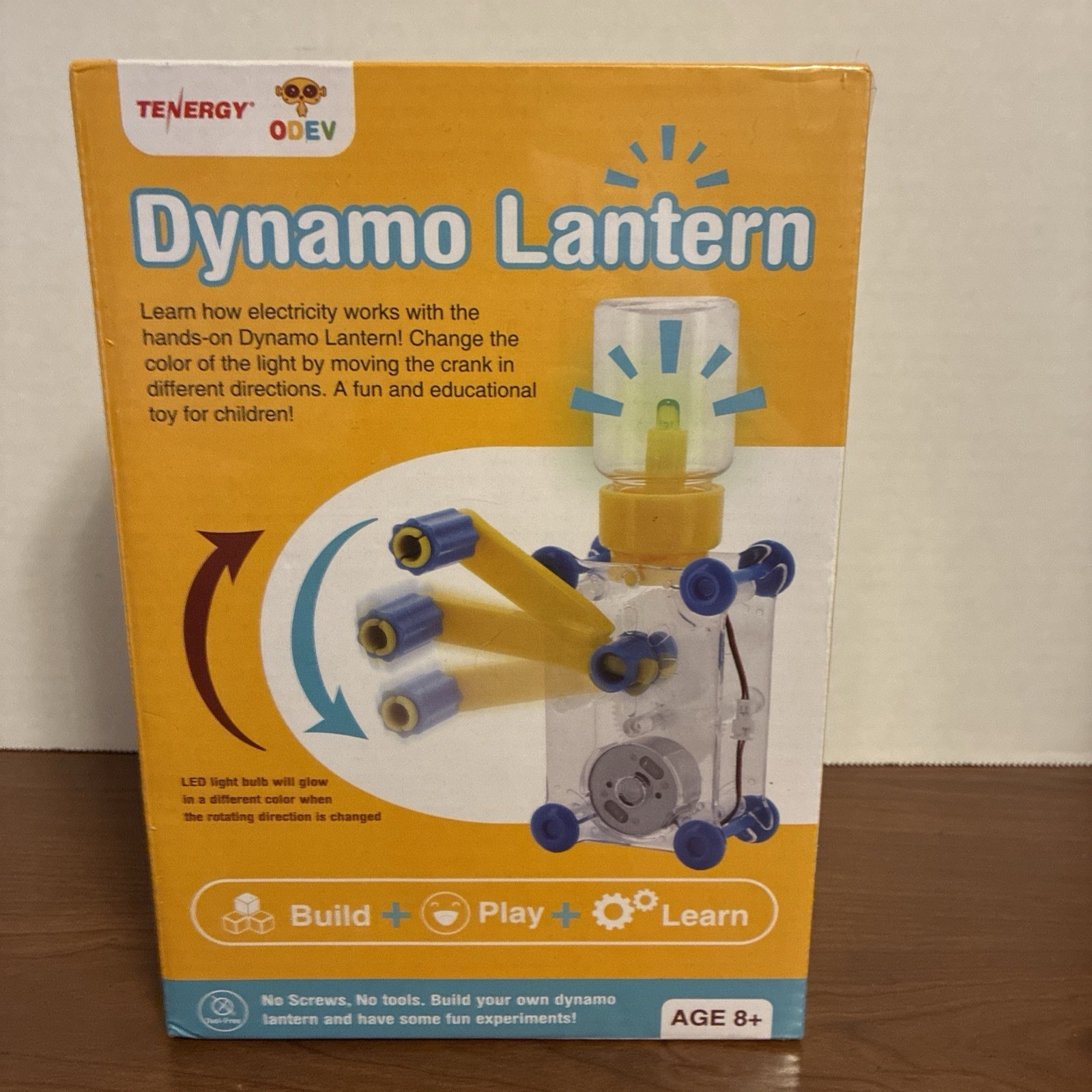 Tenergy Odev Dynamo Lantern STEM Building Hand Crank Power Generating DIY Toy
