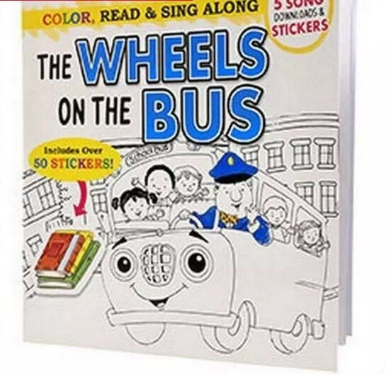 4 Nursery Rhyme Coloring Read and Sing Along Books with Stickers