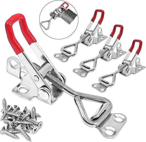 4pcs 4001 Toggle Latch Clamp with lockhole, 304 Stainless Steel Adjustable