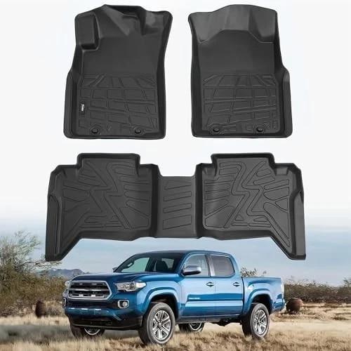 Floor Mats Fit for Toyota Tacoma 2005-2015 Double Cab (Footwell Coverage), Custo