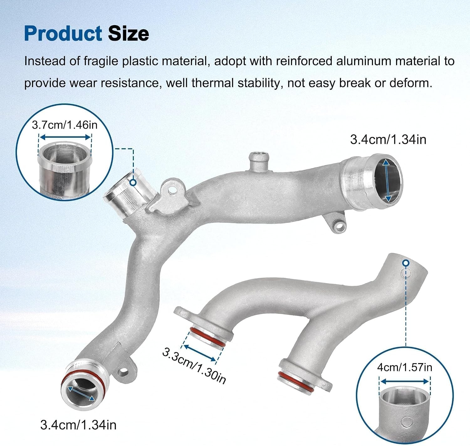 Aluminum Coolant Outlet Pipes Kit Compatible with Jaguar/Land Rover Range Rover
