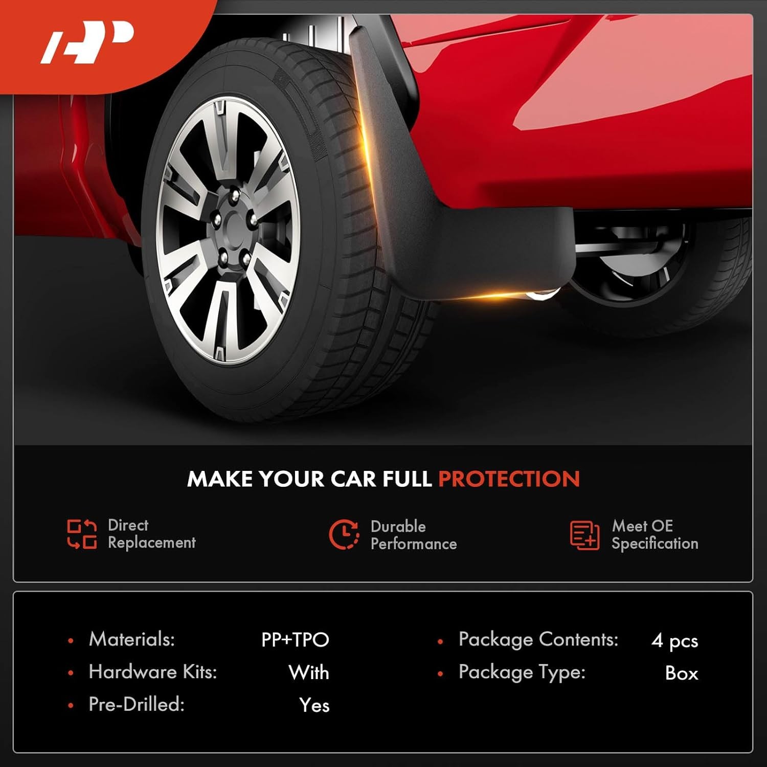 A-Premium 4PCS Mud Flaps Compatible with Toyota Tacoma 2005-2015 Pickup (with Fe