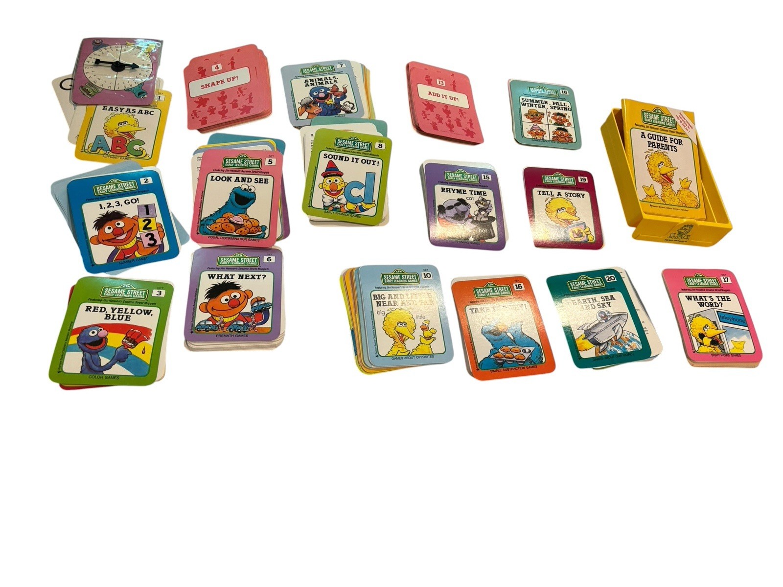 Sesame Street Early Learning Educational Games Cards Partial Set No Case 1989