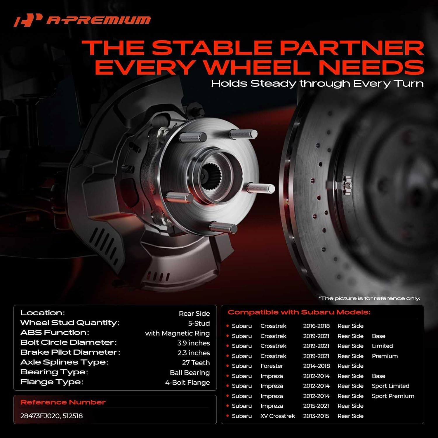 A-Premium Rear Wheel Bearing Hub Subaru Forester 2014-18