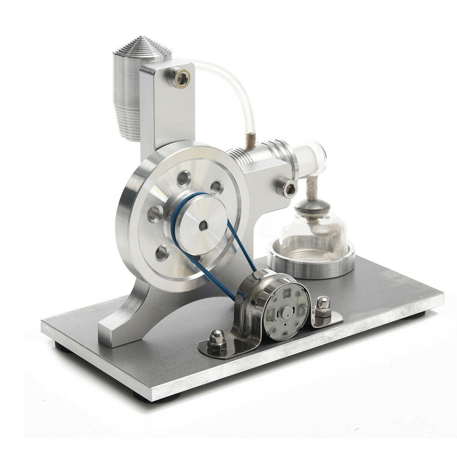 Silver Air Stirling Engine Motor Model Educational Steam Power School Physics j