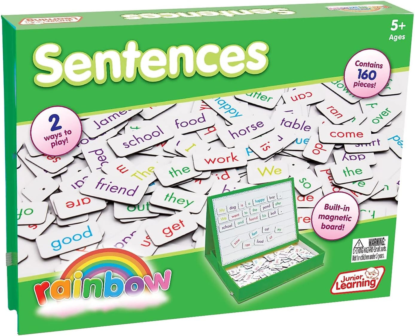 Rainbow Sentences, 160 Pieces, Cardboard, Magnetic
