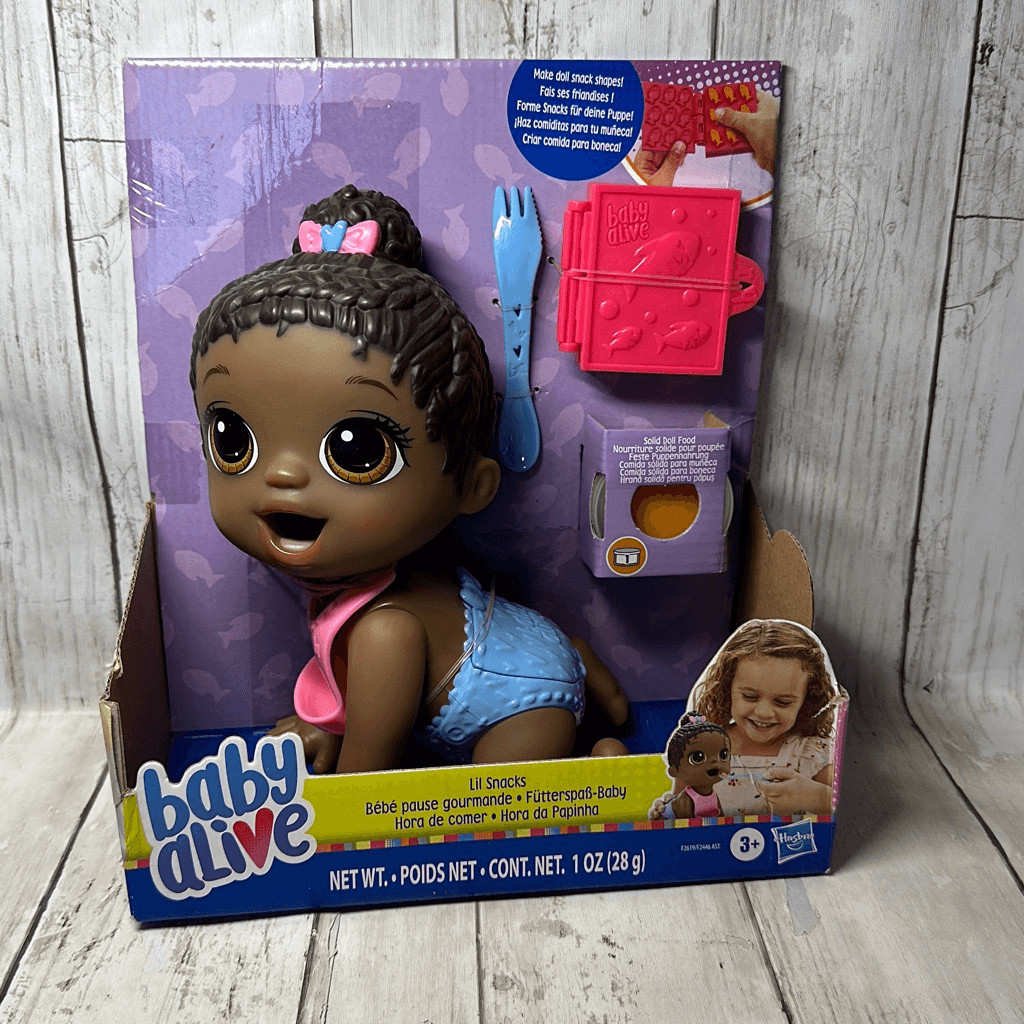 Baby Alive Lil Snacks Doll Black Hair New Toy Action HASBRO