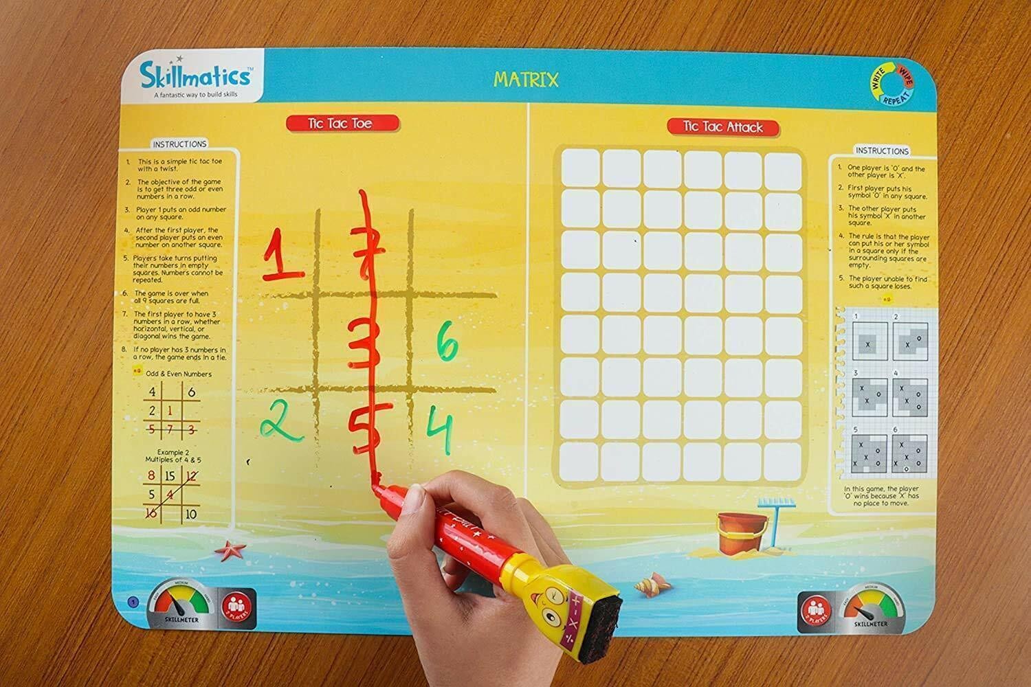 Educational Game Skill Games Reusable Activity Mats with 2 Marker Pen