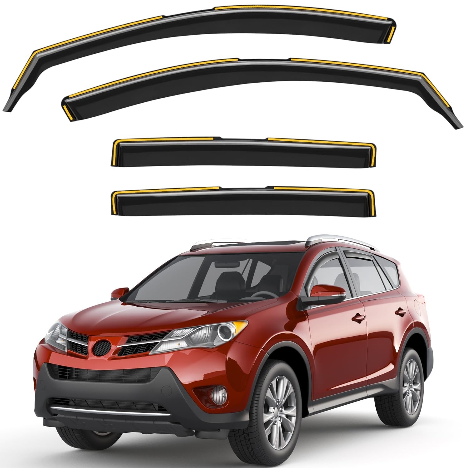 in-Channel Window Rain Guards Fit for 2013-2018 Toyota RAV4, Extra Durable Wi…