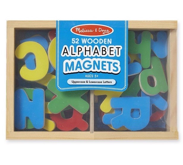New Melissa & Doug ABC Magnet Set 52 Wooden Pieces – upper & lowercase