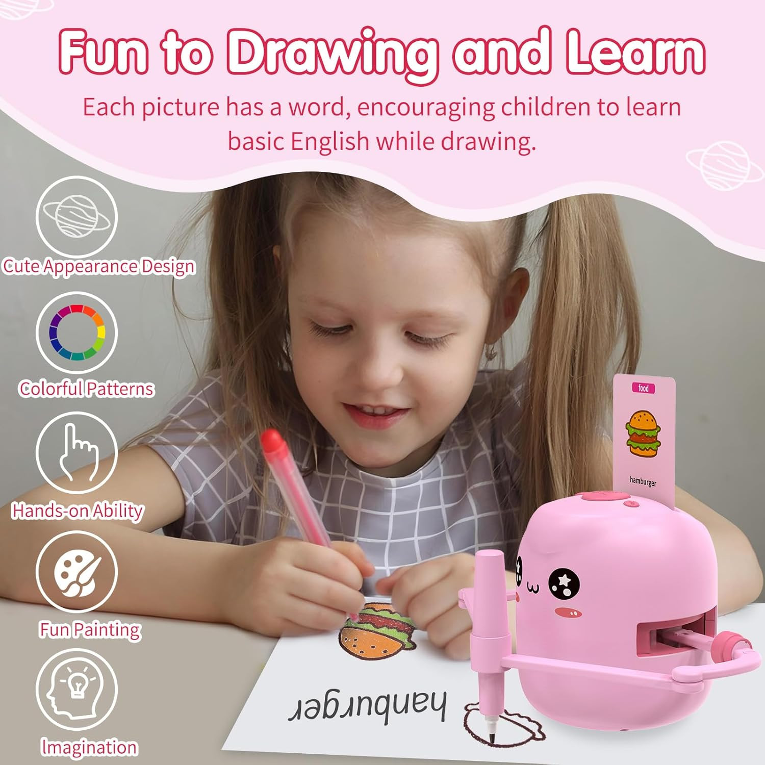 Drawing Robot for Kids, Interactive Educational Drawing Robot with Voice Interac