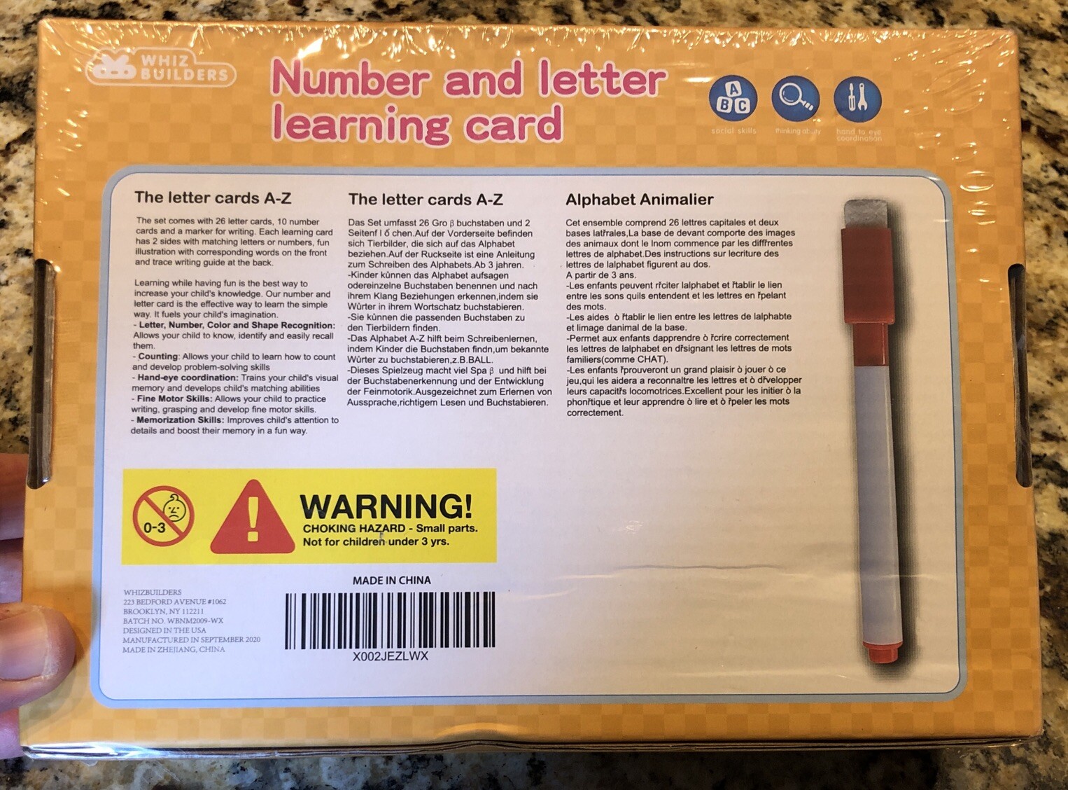 NEW Whiz Builders Flash Cards For Kids – Numbers, Letters, Color, Shapes Age 3+