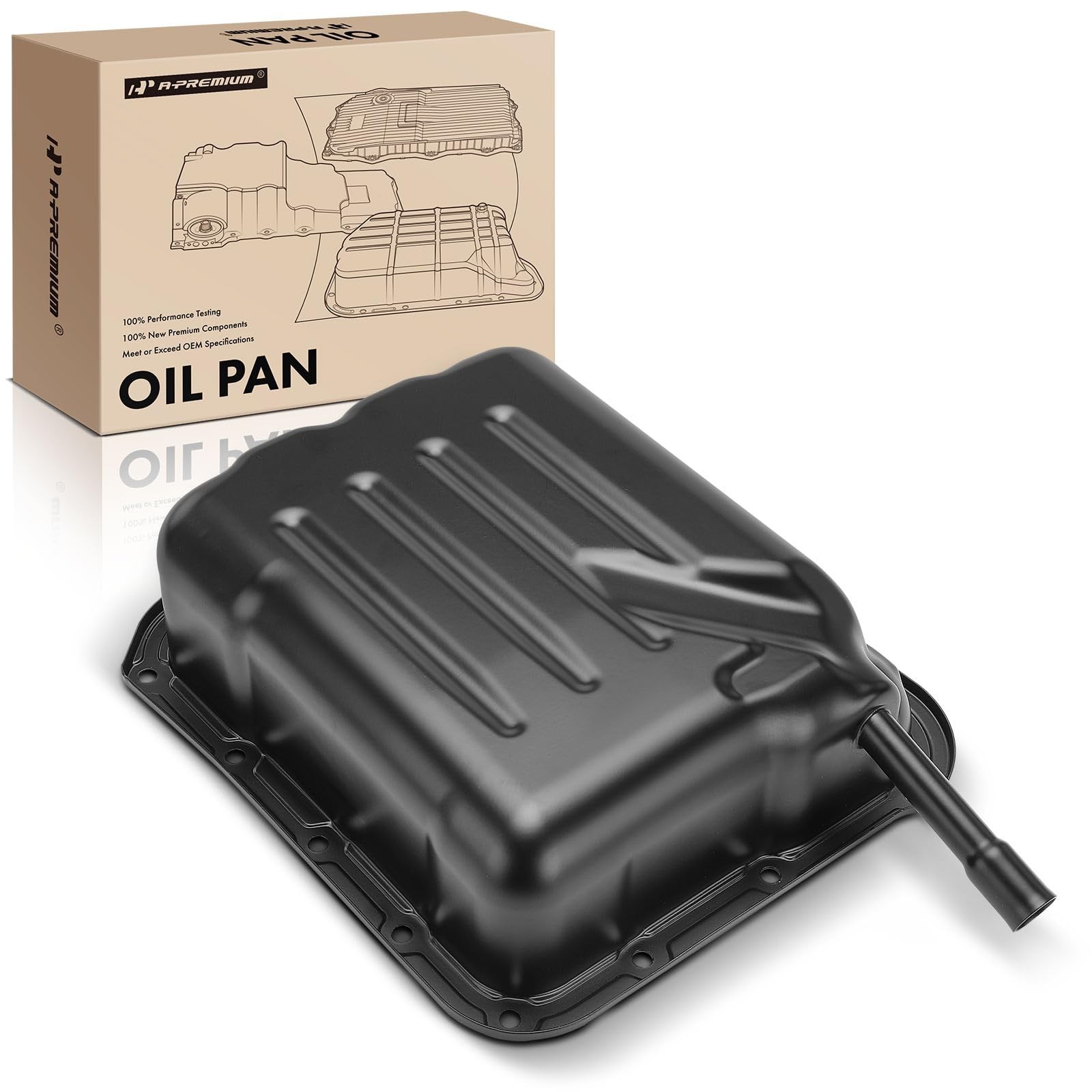 A-Premium Transmission Oil Pan with Drain Plug Compatible with Mitsubishi Mir…