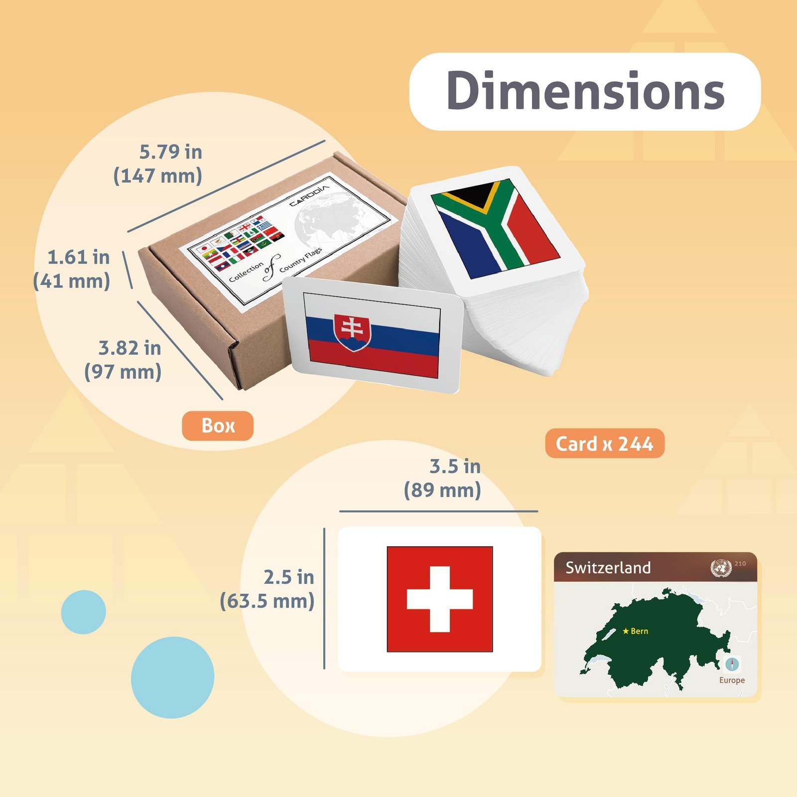 | Collection of Country Flags Educational Flashcards | 242 Flags with Country…