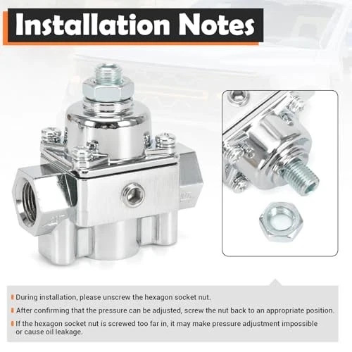 12-803 Adjustable Fuel Pressure Regulator with Gauge, Compatible with Holley and