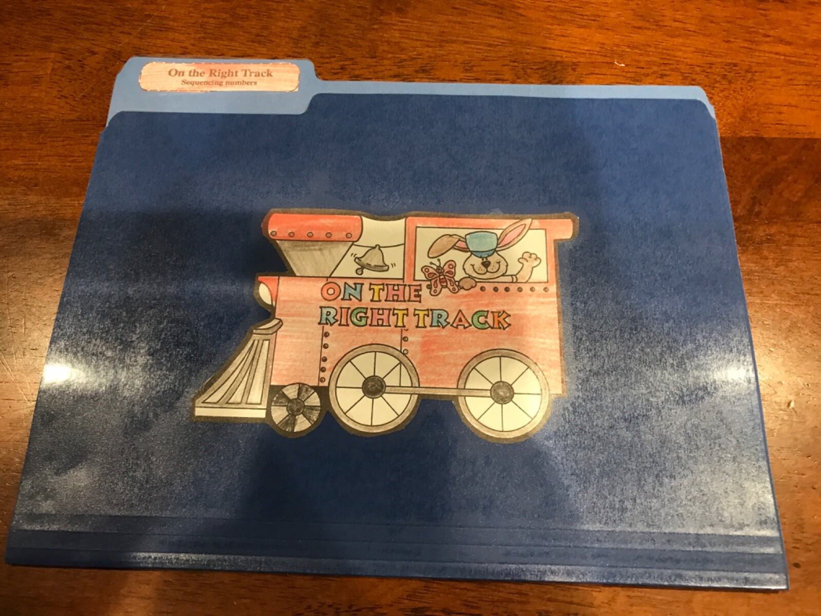On the Right Track! Number Order K grade math file folder game teacher resource