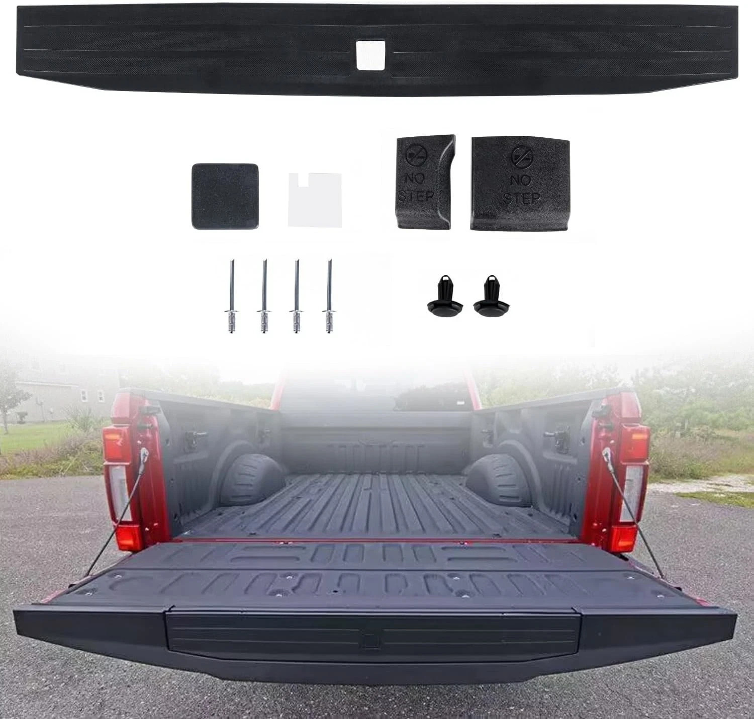 17-22 Ford F250 F350 Flex Step Tailgate Molding Top Trim Cap Cover Set FO1904134