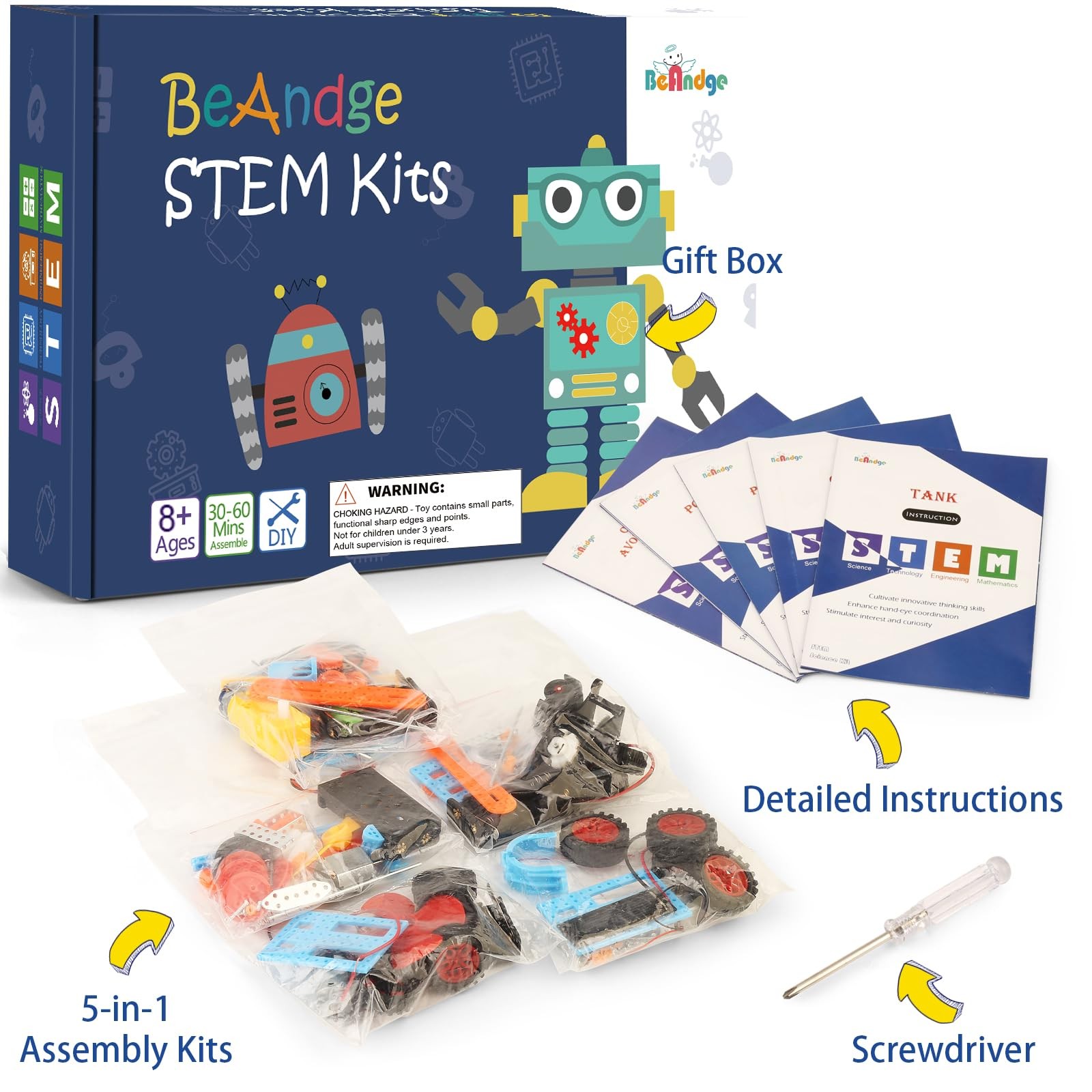 5 Set Individual STEM Kit for Kids, 2nd Grade Boy 5.66 x 8.42 x 2.04 inches