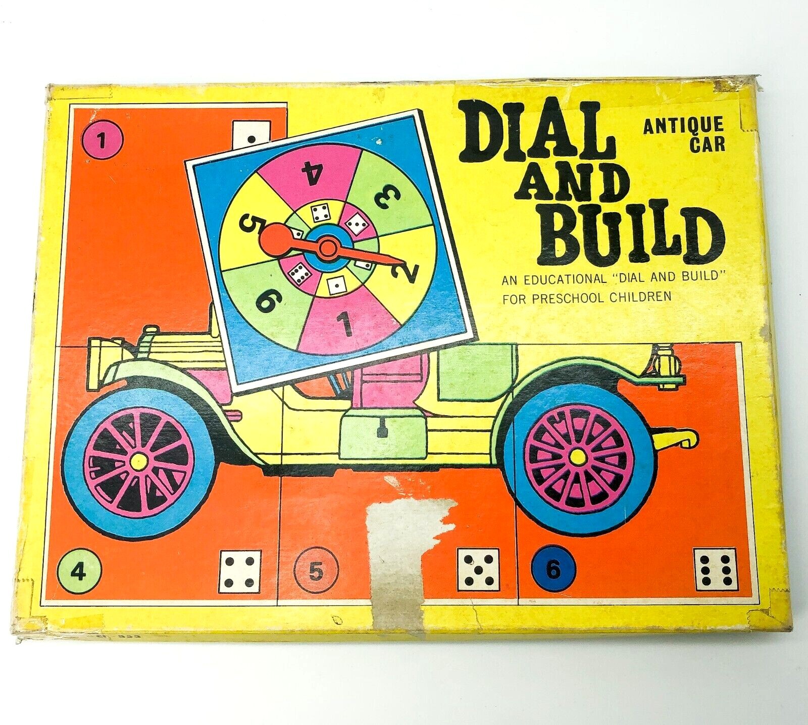 Vintage Puzzle Dial And Build Antique Car Preschool Children Game Complete Japan