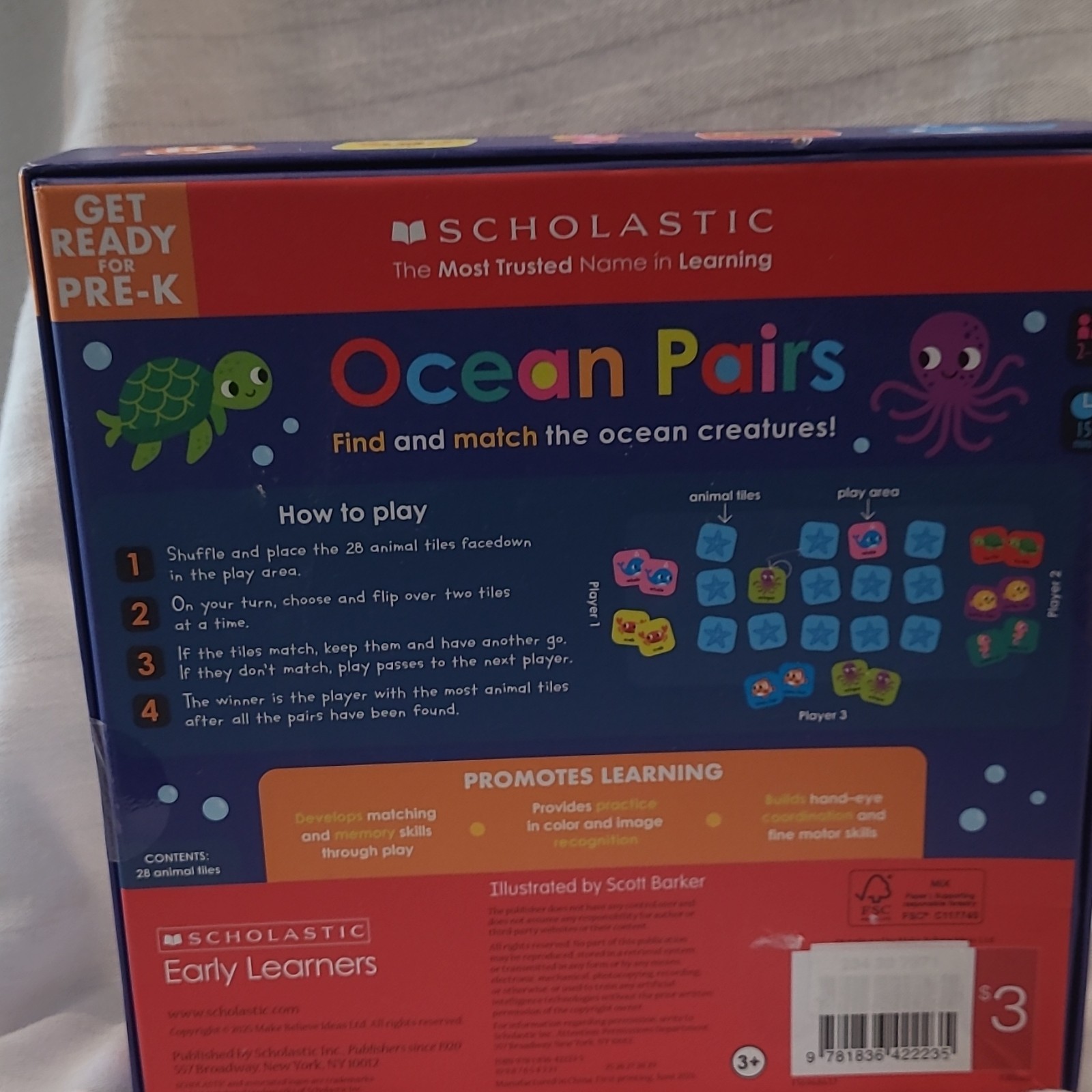 Scholastic Ocean Pairs Matching Game Ocean Creatures Educational Animals