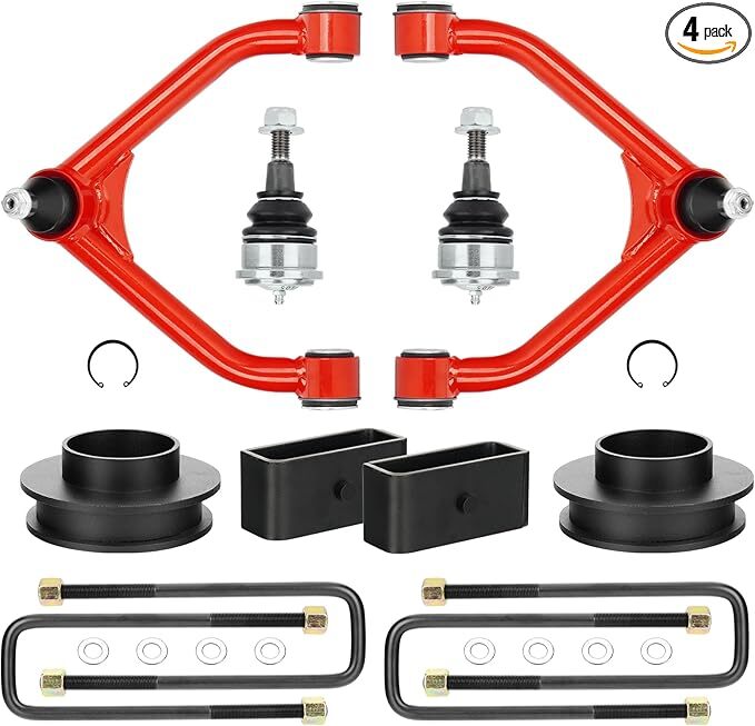 3″ Front & 2″ Rear Leveling Lift + Upper Control Arms Lift 2-4″ for Chevy