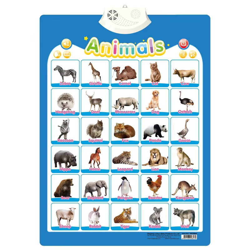 Electronic English Alphabet Wall Chart Talking ABC Letters 123S Music Poster Edu