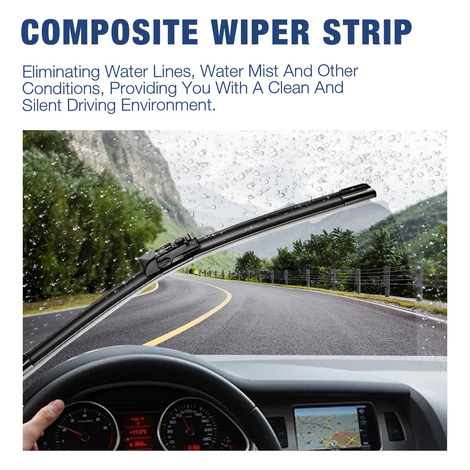 3 Wipers 26″/17″/14″ Windshield Wiper Blades Replacement 26″+17″+14″, Black