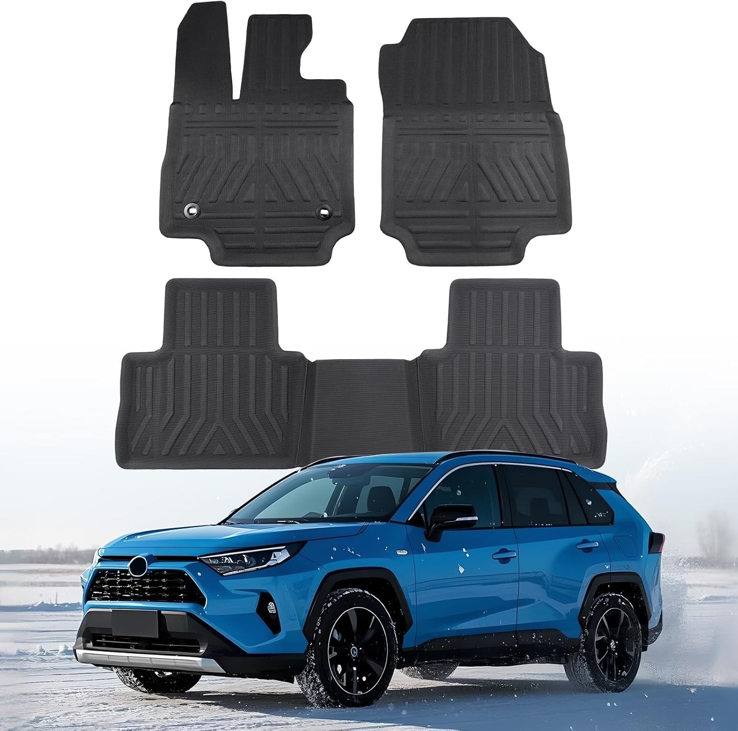 Car Floor Mats for Toyota RAV4: 2025 2024 2023 2022 2021 2020 2019, All Weather