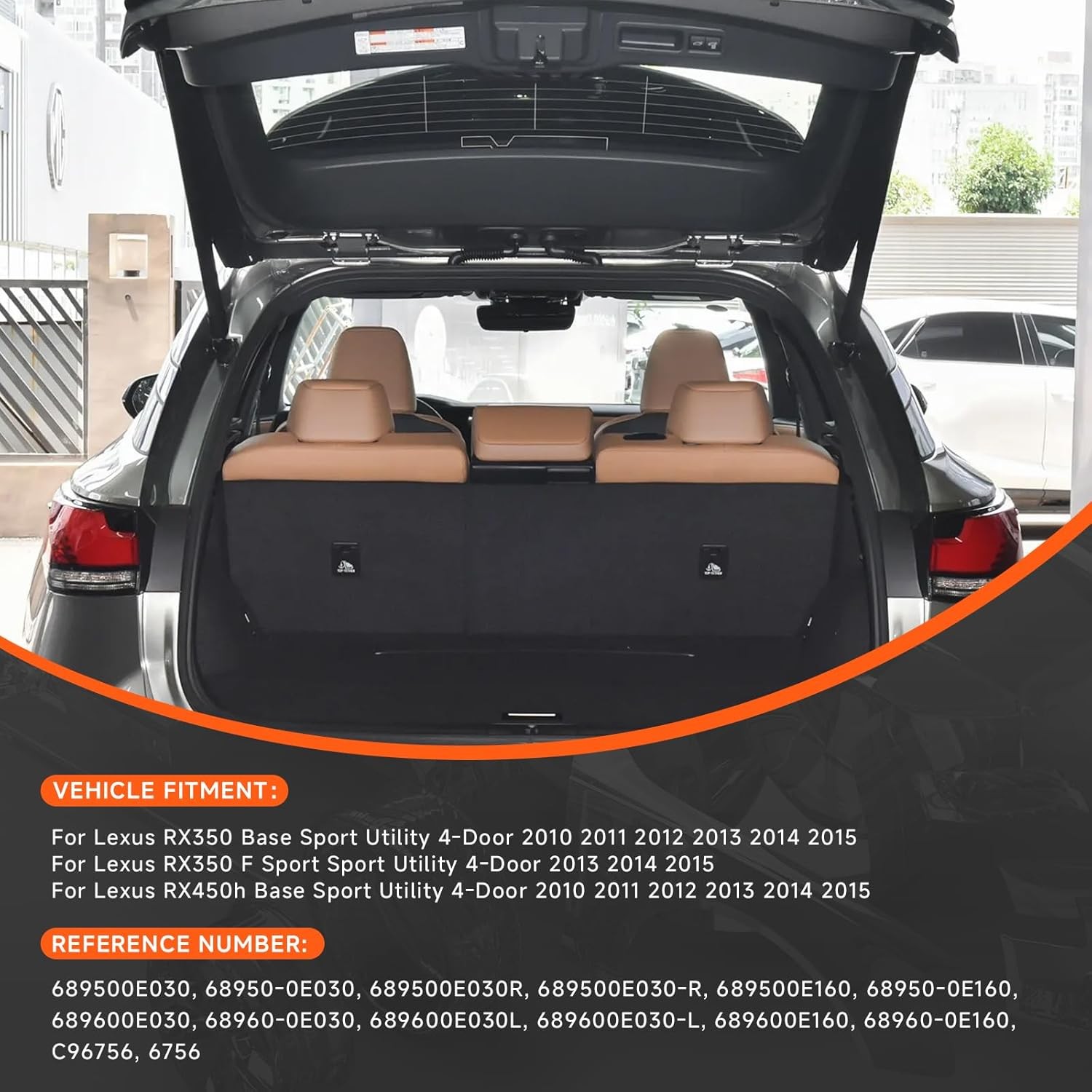 Trunk Struts Shocks Replace OE# 689500E030 for 10-15 Lexus RX350 RX450h 2PC