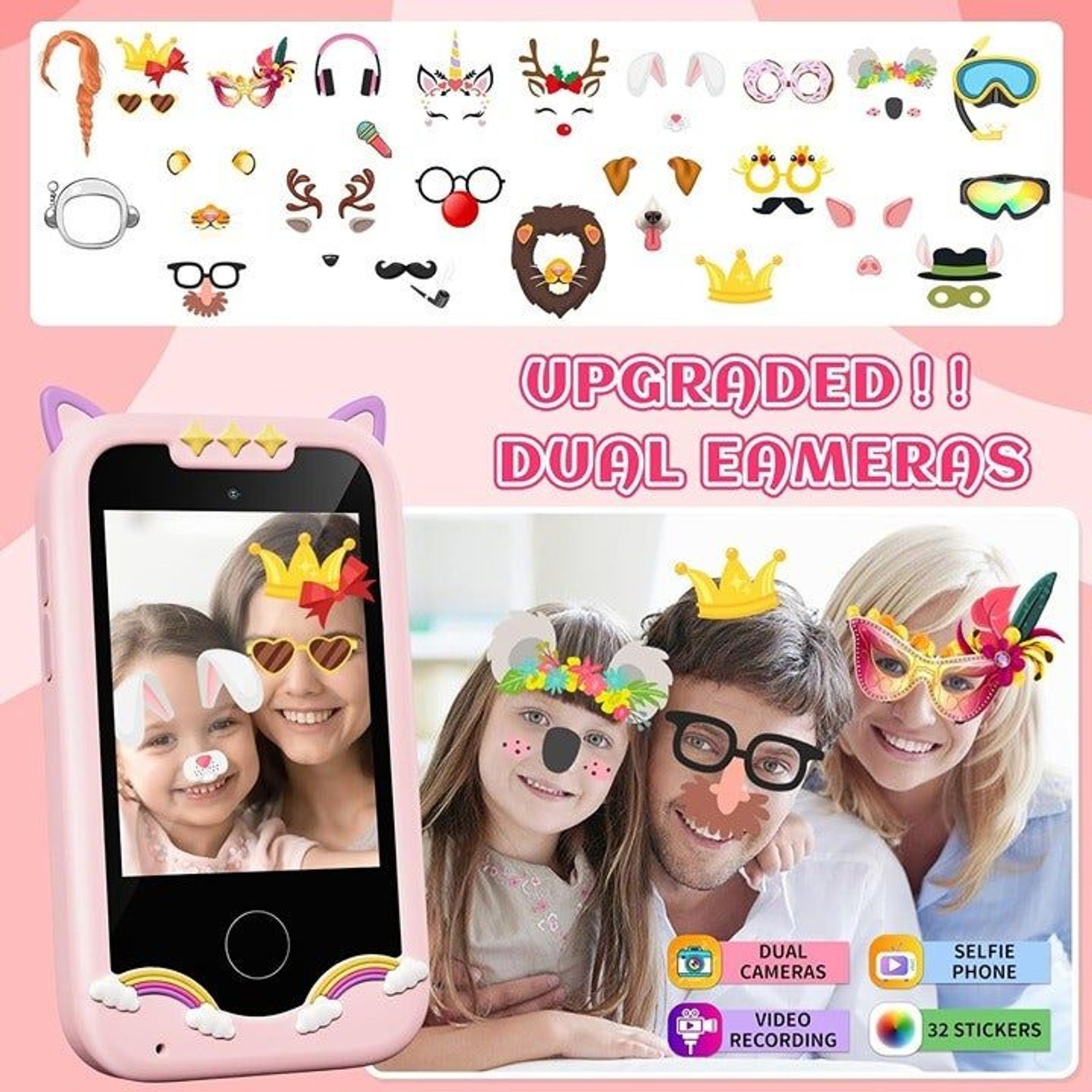 Kids Smart Phone for Girls, Unicorns Gifts for Girls Toys Cell Phone with Touchs
