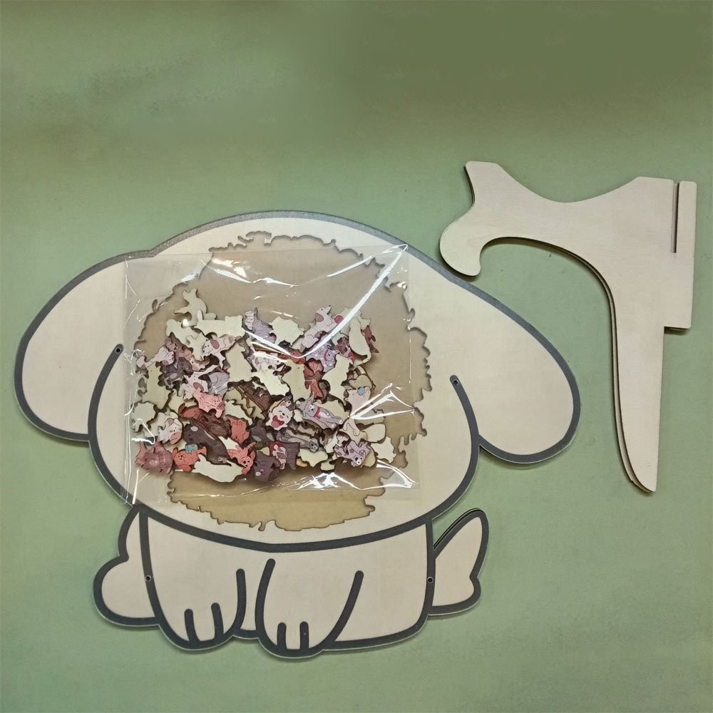 115-Piece Morandi-Colored Dog Shaped Wooden Jigsaw Puzzle JQ