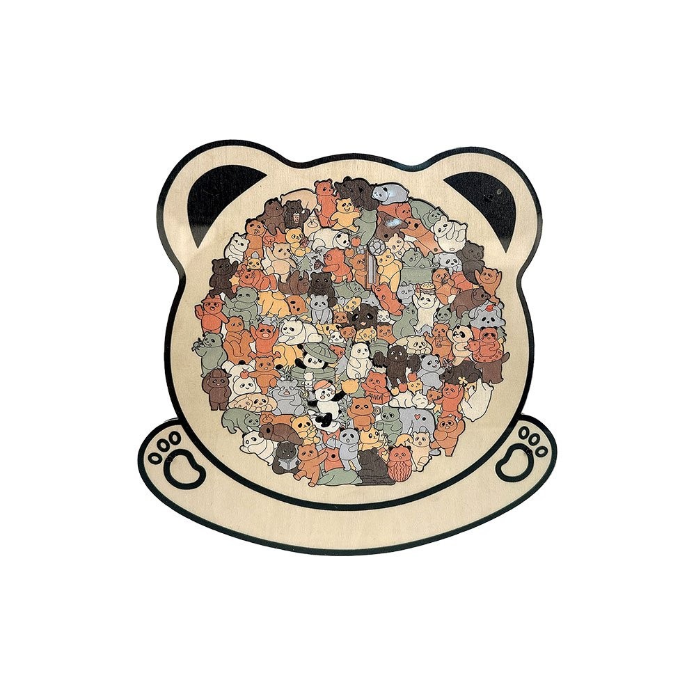Fun Animal Design for Kids & Adults Colorful Dog-Shaped Wooden Jigsaw Puzzle JQ