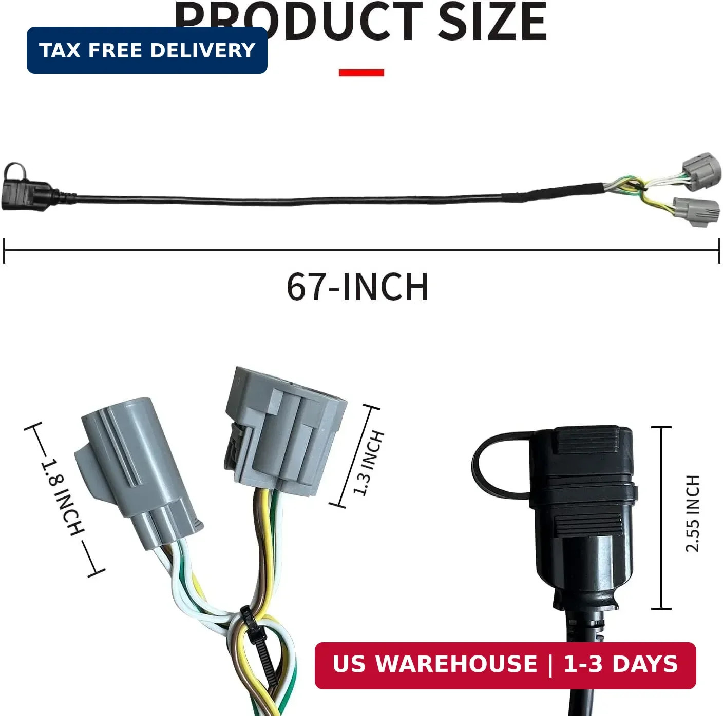Trailer Wiring Harness Kit 17275.01 for Jeep JK Wrangler Accessories Hitch, 4-pi