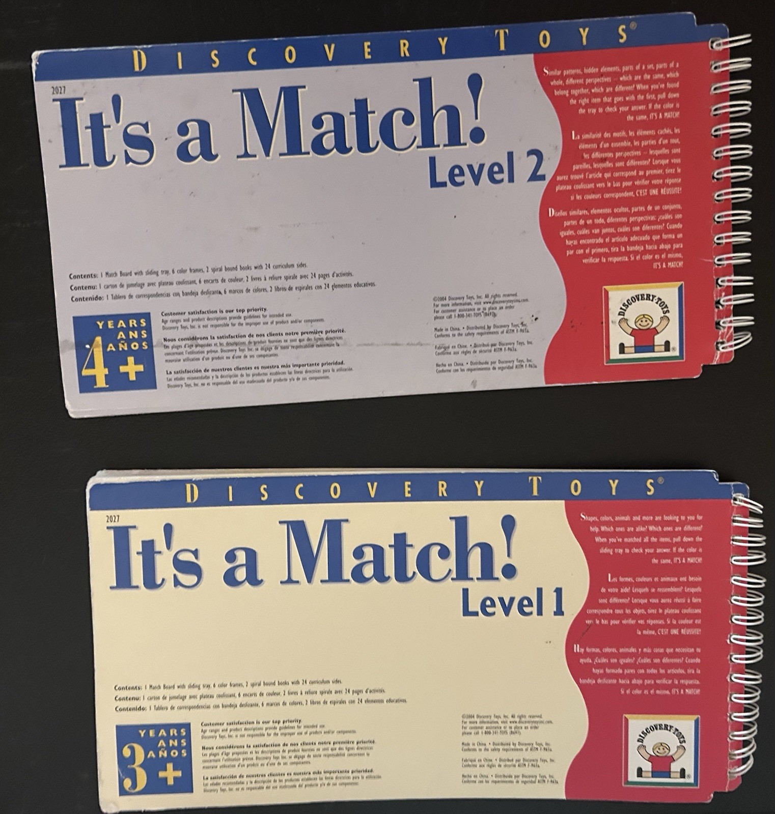 Discovery Toys It’s A Match Tile Set Level 1 and Level 2 Spiral Books