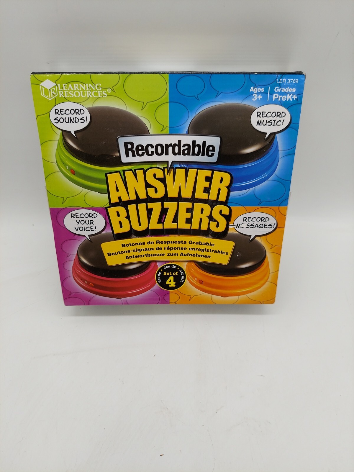 Learning Resources Answer Buzzers – Set of 4, Ages 3+ Assorted Colored Buzzers