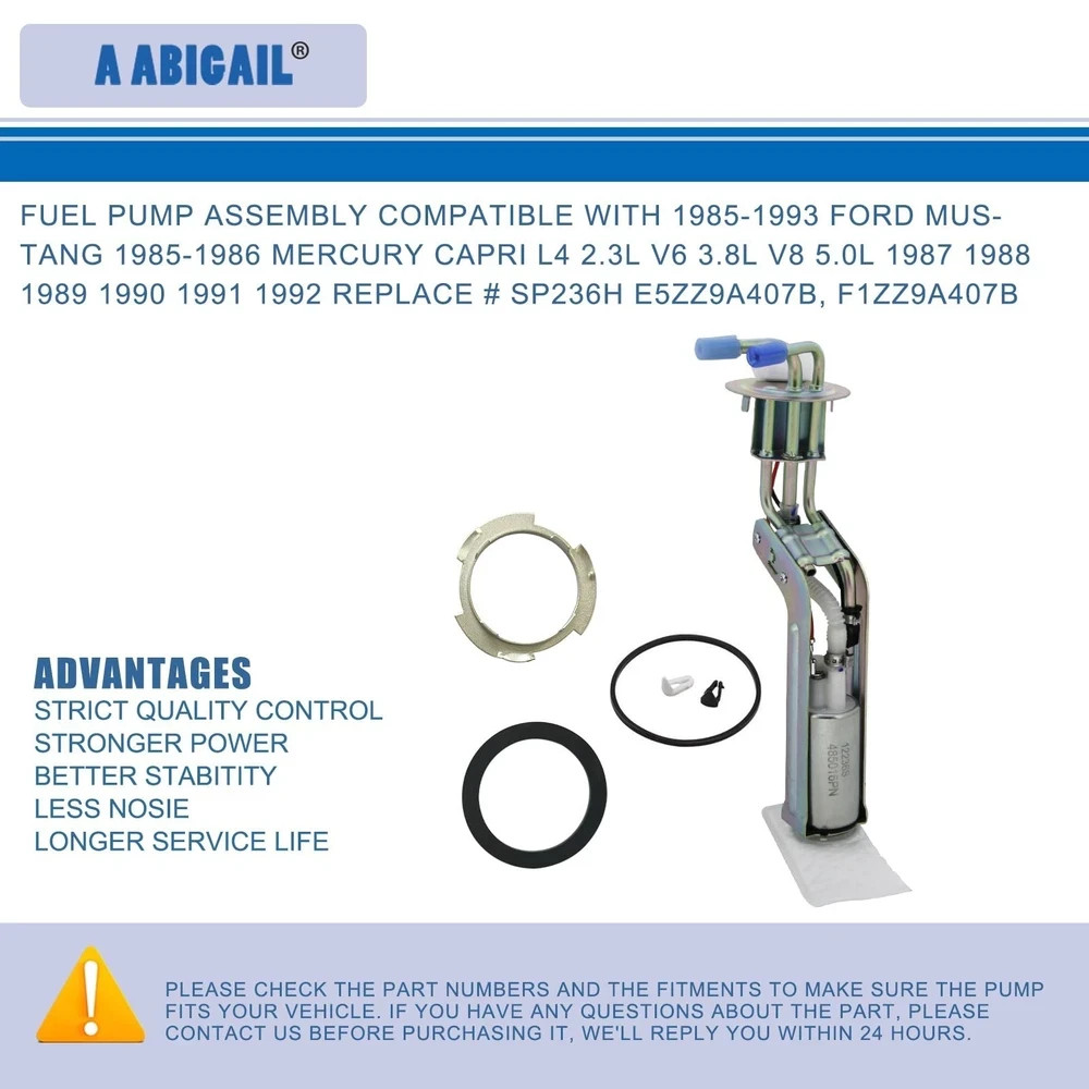 Fuel Pump Assembly Compatible with 1985-1993 Ford Mustang 1985-1986 Mercury C…