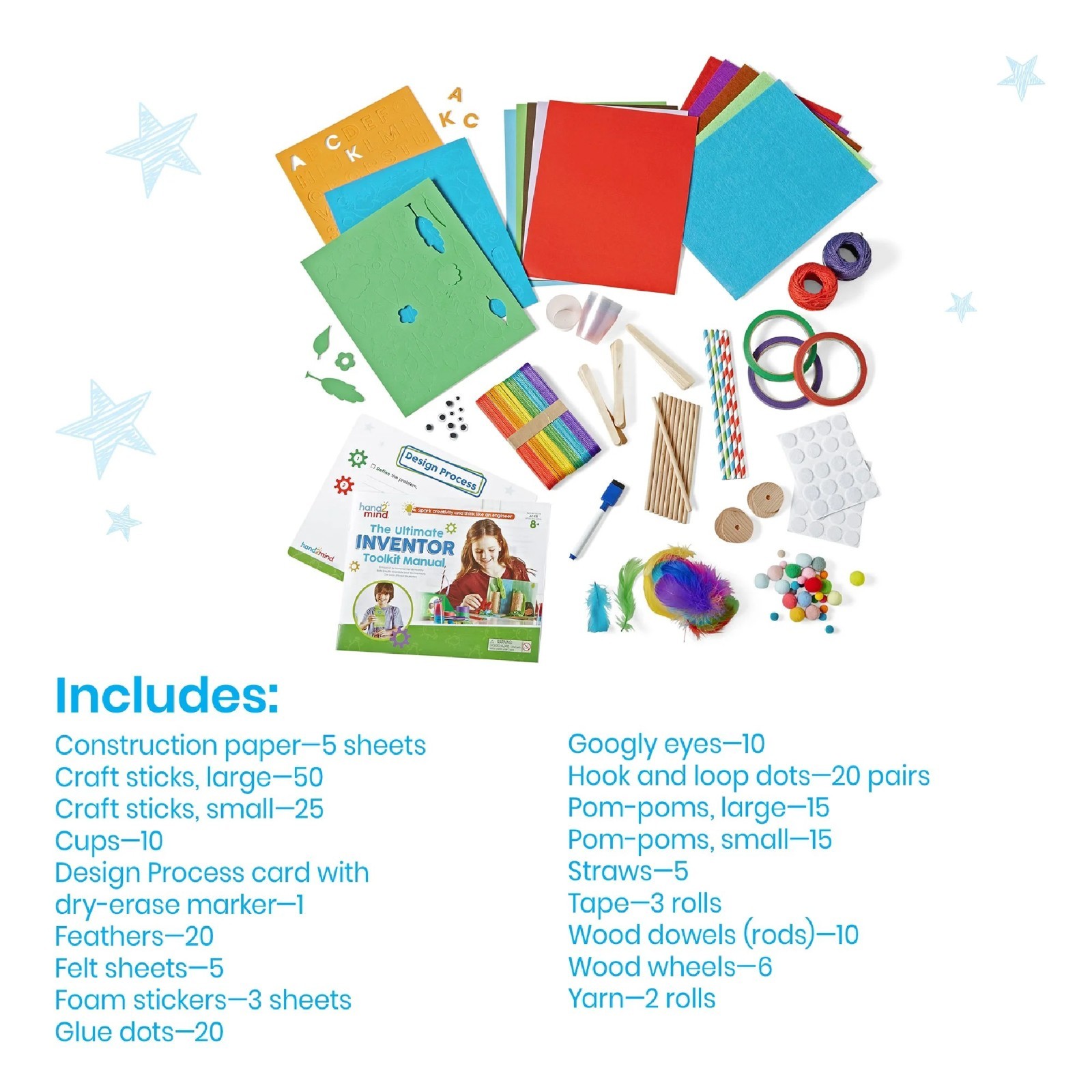 Ultimate Inventor Toolkit Kids STEM Set 250 Materials 10 Challenges, 8+ Age
