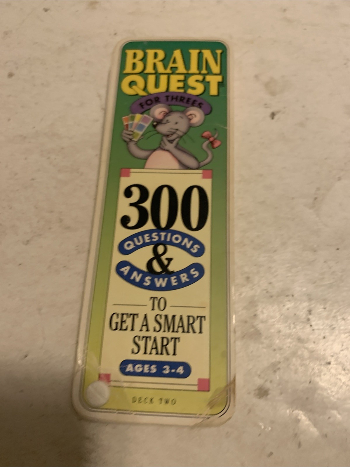 Vintage 1994 Brain Quest For Threes 300 Questions & Answers Ages 3-4 Educational