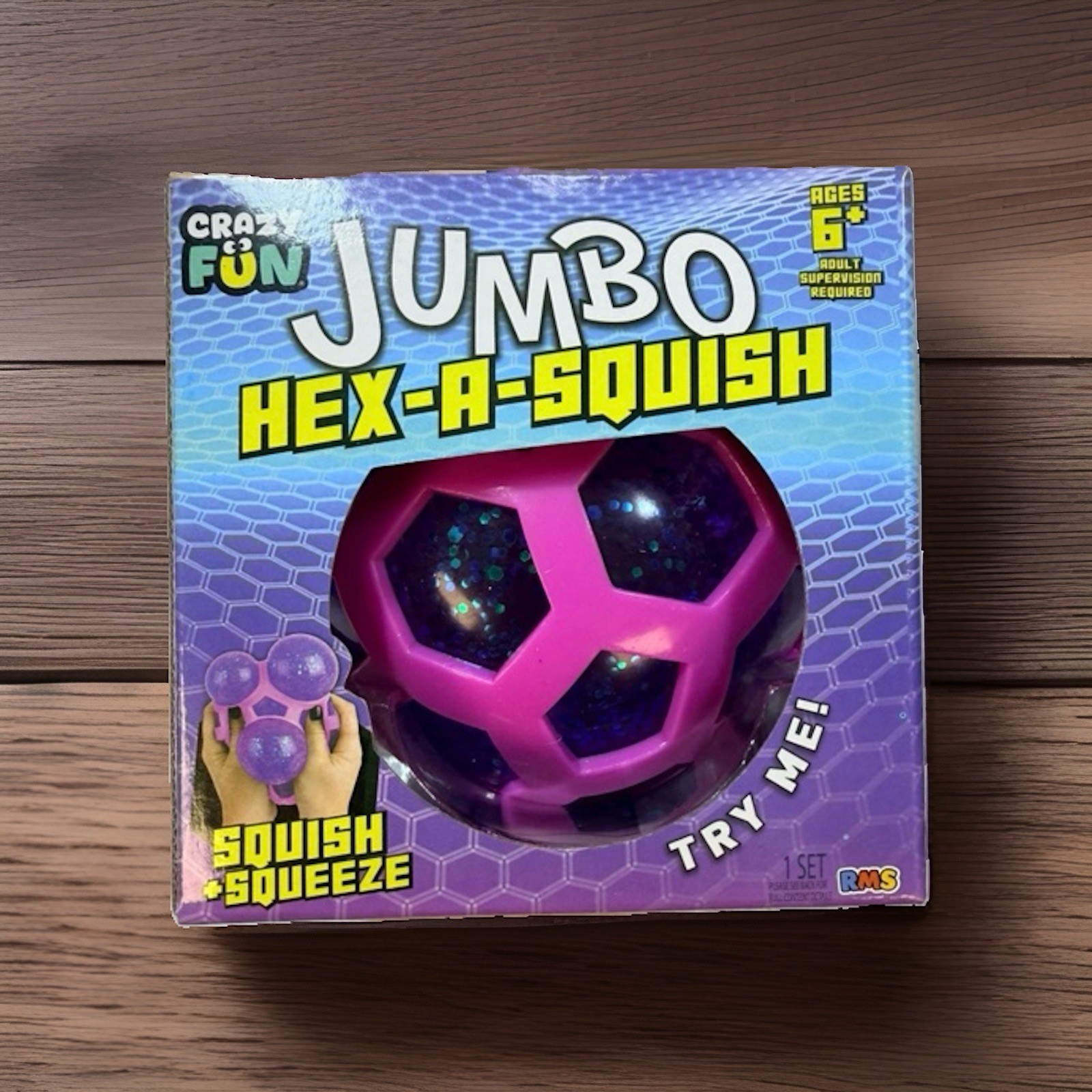 Crazy Fun Jumbo Hex A Squish Ball TikTok Viral Squishy Stress Toy Five Below