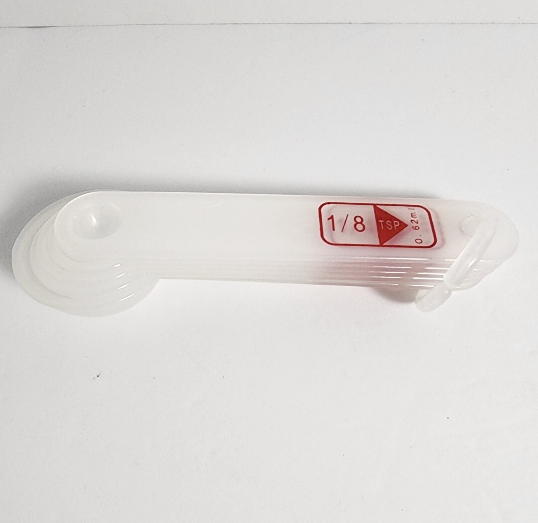 Learning Resources Measuring Spoons Homeschool Set of 6 Clear White Plastic