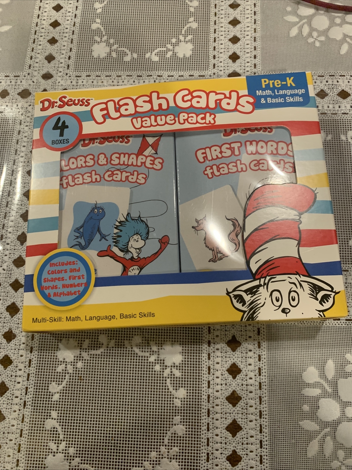 Dr. Seuss Flash Cards Value Pack Pre-K Numbers Colors Language & Basic Skills
