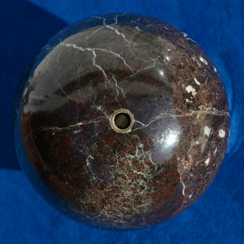 3.25 lb 4″ Black-zebra marble sphere pendulum