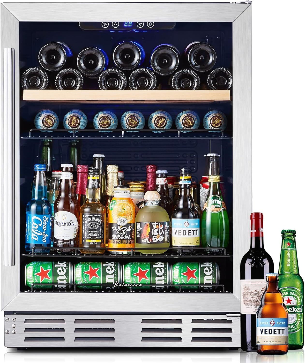 Kalamera Mini Fridge 24” Beverage and Wine Cooler Built-in or Freestanding – 118